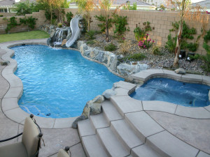 large fiberglass pool