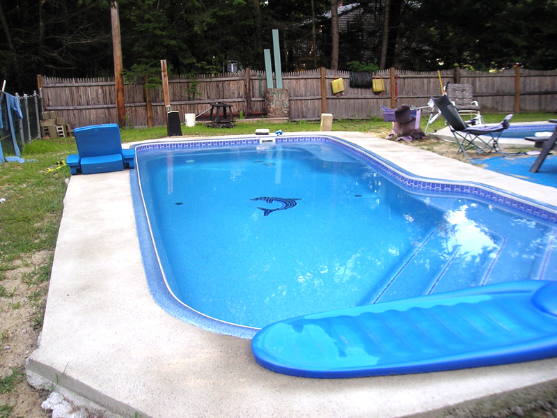 large fiberglass pool