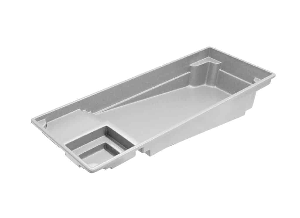 Astoria fiberglass pool shell with built-in spa