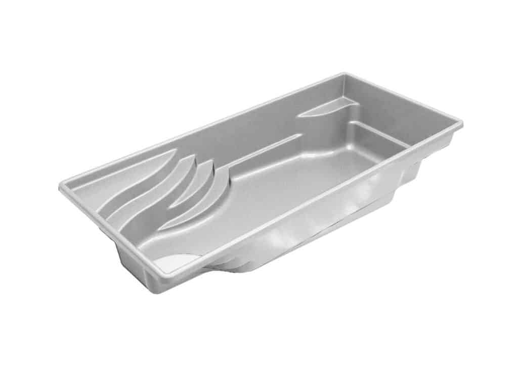 Olympia rectangular fiberglass pool shell