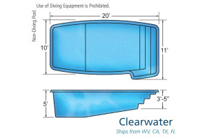 Clearwater Inground Fiberglass Pool Design