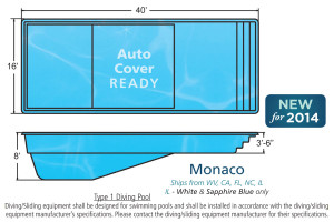 Monaco Rectangular Fiberglass Pool Design