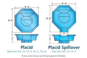 Placid Spillover Octagon Fiberglass Viking Spa Pool Design