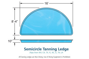 Semi-Circle Inground Fiberglass Viking Pool Tanning Ledge Design