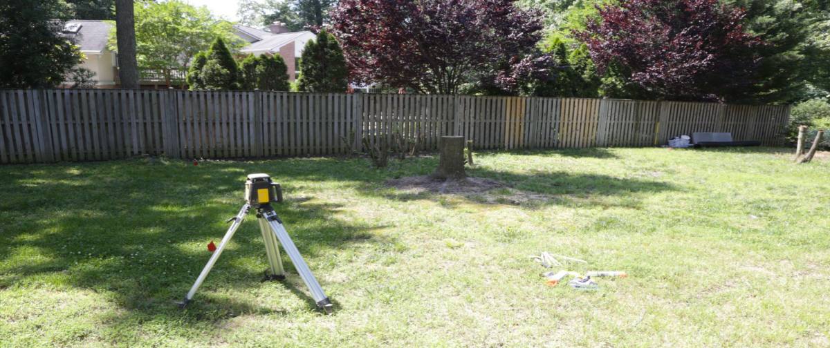 Check level of grade to set height for pool shell