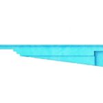 Corinthian 16 15x40 Latham fiberglass rectangular inground pool with 3'6" to 7' depth in a spacious backyard by Calm Water Pools.